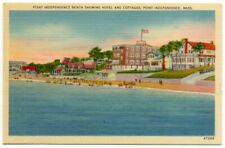 Point Independence Beach MA Hotel & Cottages Linen Postcard Massachusetts picture