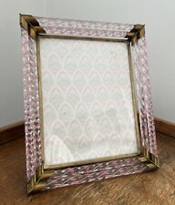 RareVtg Brass Venini Italian Murano Rope Swirl Art Glass Picture Frame 8X10 Pink picture