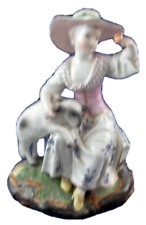 Rare 18thC Hoechst Porcelain Shepherdess Figurine Figure Porzellan Figur Höchst picture