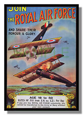Join the RAF Honour & Glory WW1 poster repro biplanes dog fight free p&p UK picture