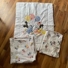 Vtg 80's Disney Minnie 3 Piece Set Comforter Fitted Sheet Dundee Baby Nursery picture