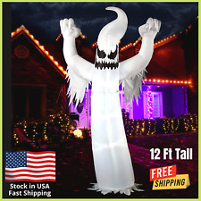 12 Feet Tall Halloween Inflatable Scary Spooky Ghost with Build-In Leds Blow up  picture