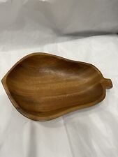 Vintage Genuine Monkey Pod Hand Crafted in Philippines Acorn Shaped Bowl picture