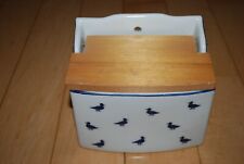 Blue Ducks by Shafford - Vintage Blue & White Porcelain - Salt Box -Wall - Great picture