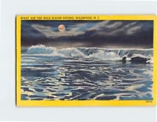 Postcard Moonlight Scene What Are The Wild Waves Wildwood New Jersey USA picture