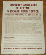 MARCH 1948 NEW HAVEN COAL SHORTAGE TRAIN ANNULMENTS BROADSIDE BROCHURE NEEDHAM picture