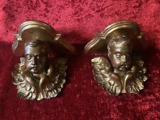 Antique Gilded Wooden Wall Brackets Shelfs Cherubs Angels Cupids  picture
