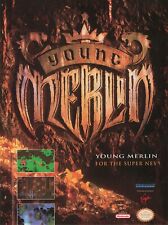 Young Merlin Super Nes Ad 90'S Vtg Print Ad 8X11 picture