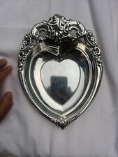 VINTAGE GODINGER SILVER PLATED HEART SHAPED CANDY TRINKET DISH - HONG KONG picture