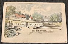 Antique Germany Bavaria 1901 Postcard Gruss aus Riederau am  Ammersee picture