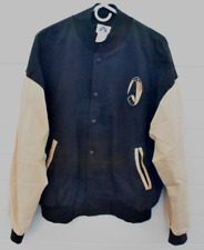 RARE Vintage Paramount Star Trek Black/tan Canvas Bomber Varsity Jacket Mens XL picture