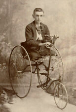 AMAZING HALF-MAN TRICYCLE Rare ANTIQUE FREAK PHOTO 1890s UNIQUE CIRCUS SIDESHOW picture