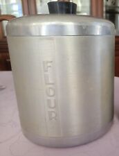 Vintage MCM Aluminum Tin 9” Flour Canister picture