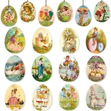 36PCS Vintage Wooden Easter Tree Ornaments, 18 Styles Easter Tree Decorations... picture