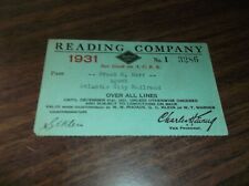 1931 READING COMPANY EMPLOYEE PASS #3286 picture