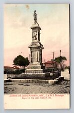 Elkhart IN-Indiana, Soldiers & Sailors Monument Depot, Antique, Vintage Postcard picture