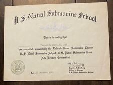 1960 US Naval Submarine School Course Certificate picture