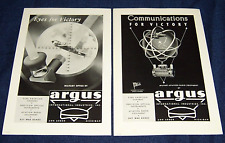 Lot of 2 WWII ARGUS ads 1943-44 Military Optics and Radio Equipment For Victory picture