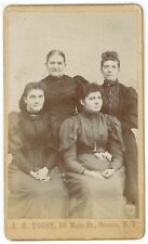 Antique CDV Circa 1870s Yoost 4 Lovely Women in Victorian Era Dresses Oneida, NY picture
