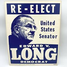 Edward V Long Democrat US Senator Campaign Poster Sign 11x14 1960s Missouri PS picture