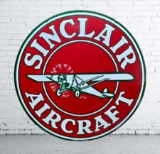 Sinclair Aircraft  Porcelain Enamel Heavy Metal Sign 48 Inches   Double Side picture