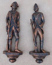 Vintage Colonial Soldier Plaque 7209  7210 Dart IND Syroco Coppercraft Guild Two picture