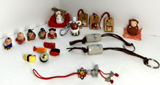 19 Mixed Miniature Asian Dolls Sushi Pins Key Chains Japanese Chinese Beads Lot picture