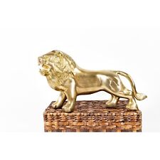 Vintage Brass Lion Figurine: Sleek & Sophisticated (12