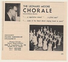 1966 Leonard Moore Chorale Photo Booking Print Ad picture