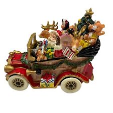 Vtg Fitz and Floyd Music Box Santa In Classic Car We Wish You A Merry Christmas picture