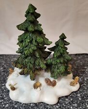 Department 56 Snow Village Figurine Ceramic Christmas Pine Trees Retired 6