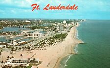 Air View Venice Of America Bahia Mar Fort Lauderdale Florida FL Vintage Postcard picture