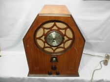 1931 ERLA 271-A Wooden Cathedral/Tombstone Clock Radio-1st Clock Radio Restored picture