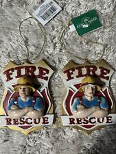Kurt Adler Fire Fighter Ceramic Christmas Ornament Fireman New picture
