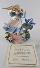 Lenox Blossoms Breezy Day Bunny Rabbit Figure Porcelain Bluebirds W COA 7x6 picture