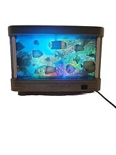 VINTAGE RETRO LIGHT UP DISPLAY FISH LAMP w ROTATING TROPICAL FISH picture
