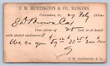 J99/ Columbus Ohio Postcard Postal Card c1880s P.W. Huntington Banker 60 picture