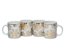  Signature Housewares Set of 4 Aspen Porcelain White Coffee Mugs Cups 11 Oz picture