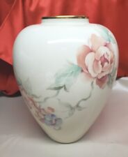 LENOX Chatsworth Vase with Roses Flower Pattern 24K Gold Trim 9