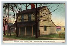 House in which Indiana first Legislation met Vincennes IN 1920 Old Postcard picture