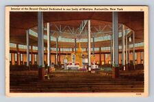 Auriesville NY- New York, Interior Of The Round Chapel Religion Vintage Postcard picture