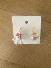 Rare Homemade Minnie Mouse Glove Gum Ball Globe Gold Post Back Earrings picture