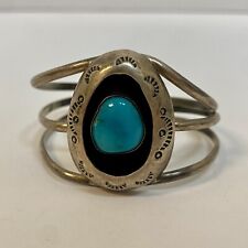 Naitve American Shadowbox Turquoise Sterling Bracelet picture