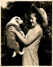 GA167 Original Photo SWEET YOUNG GIRL HOLDS NEW PUPPY DOG Adorable Pet Pooch picture