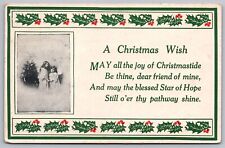Christmas Wish Antique Postcard PM Springfield CA Cancel WOB Note 1c Stamp picture