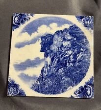Antique Original Wedgwood Picture Tile NH Old Man in the Mountain New Hampshire  picture