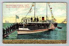 Glass Bottom Boat At Catalina, Transportation, Ships, Vintage Postcard picture