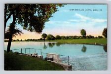 Austin MN-Minnesota, East Side Lake, Falls, Antique Vintage c1948 Postcard picture