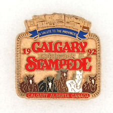 Vintage 1992 CALGARY STAMPEDE Lapel Hat Pin Gold Alberta Canada picture