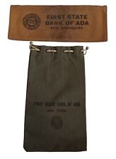 2 Vintage First State Bank of Ada Minnesota Bank Bags Drawstring & Zippered picture